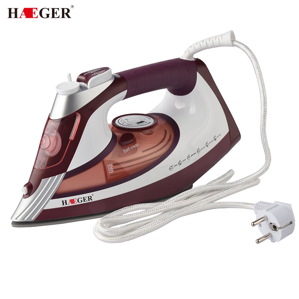 2600W home laundry appliances Electric Steam Iron For Clothes Multifunction Adjustable Ceramic soleplate iron