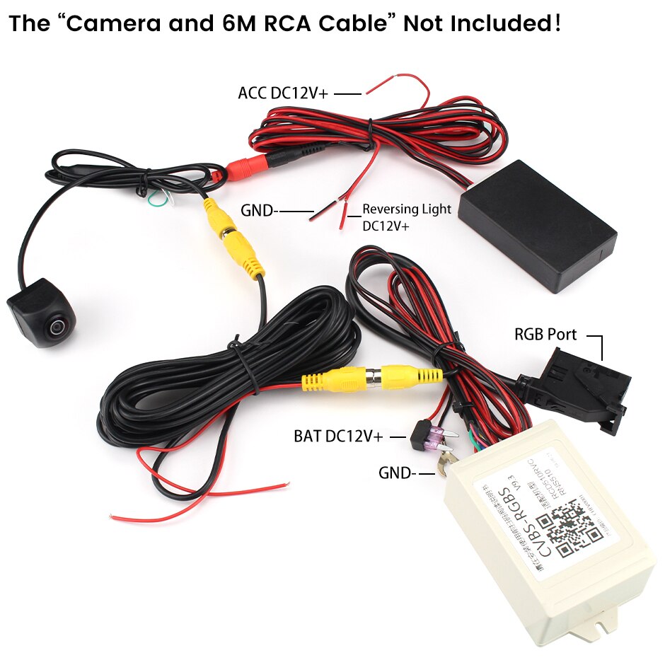 Rgbs box adapter eftermarked bagfra kamera cvbs / av til rgb converter adapter til vw volkswagen rcd 510 rns 510 rns 315