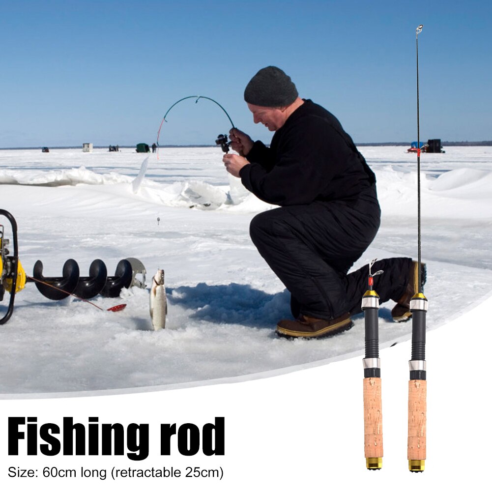Ice Fishing Rod 60cm Portable Mini Telescopic Winter Fishing Pole Folded River Shrimp Carp Tackle Tool pesca Accessories