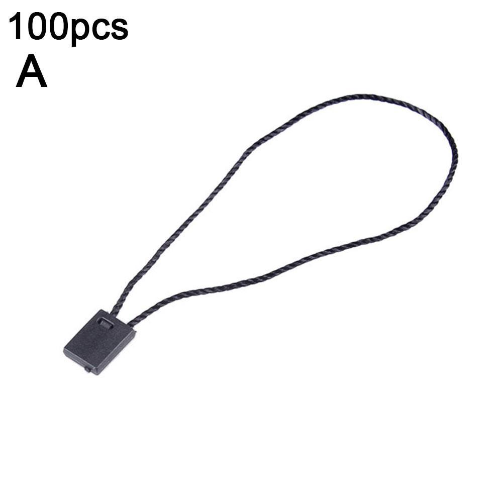 100Pcs Buckle Rope Plastic Sling Hang Tag Nylon String Set Lock Pin Snap Hook Lable Self-locking Loop Fastener Holding Tie D9M1: A