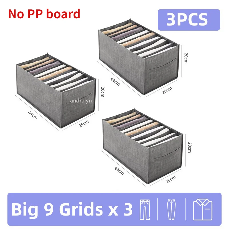 Closet Pants Organizer Cabinet Storage Organizer Box Storage Clothes Organizer For Underwear Sock Shirt Jeans Pants Organization: Chocolate