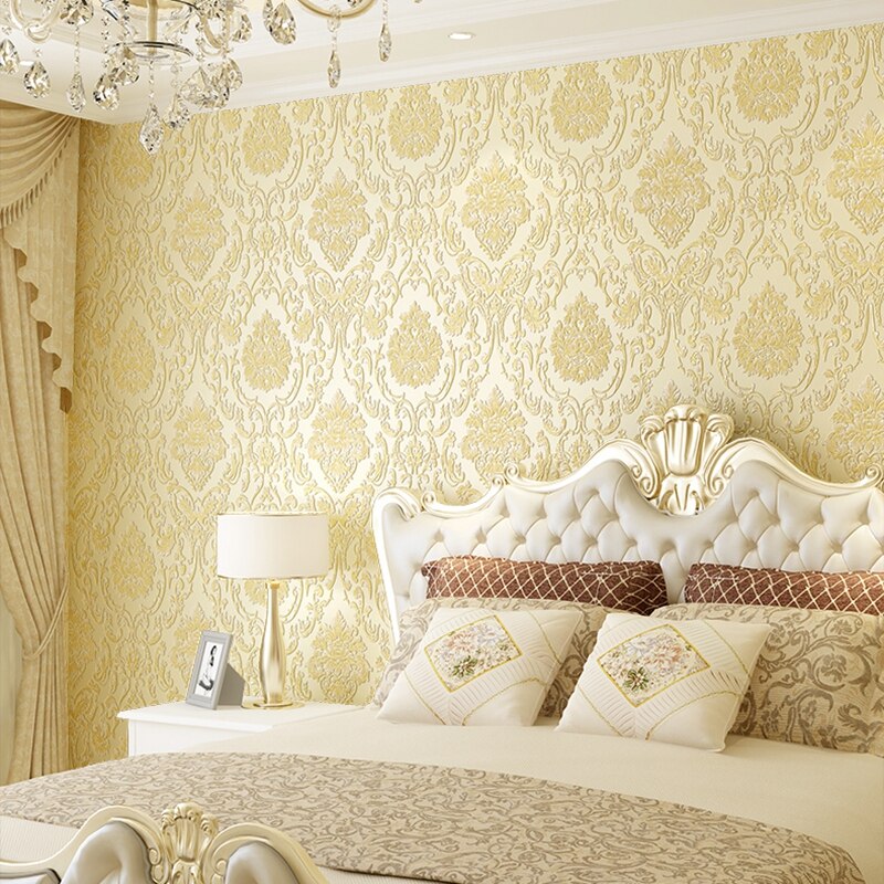 Papier peint 3D gaufré, damassé moderne, décoration d'interieur pour chambre à coucher, salon: WP67102
