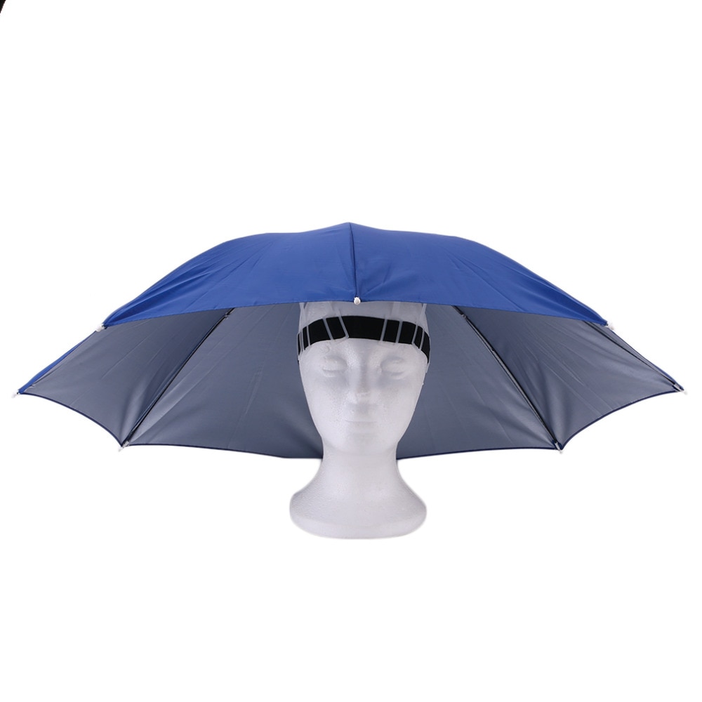 69Cm Opvouwbare Paraplu Hoed Cap Vrouwen Mannen Paraplu Vissen Wandelen Golf Strand Hoofddeksels Handsfree Paraplu Voor Outdoor Sport
