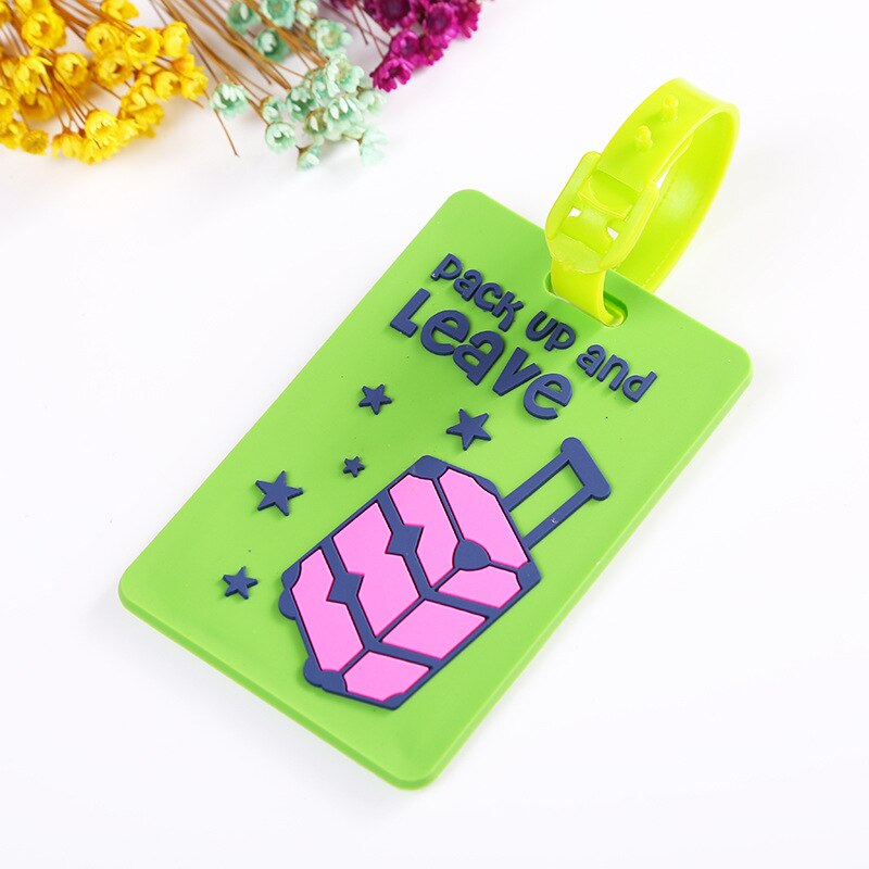 Lovely Cartoon Animal Giraffe Luggage Tag Travel Accessories Silica Gel Suitcase ID Address Label Baggage Name Tags: G