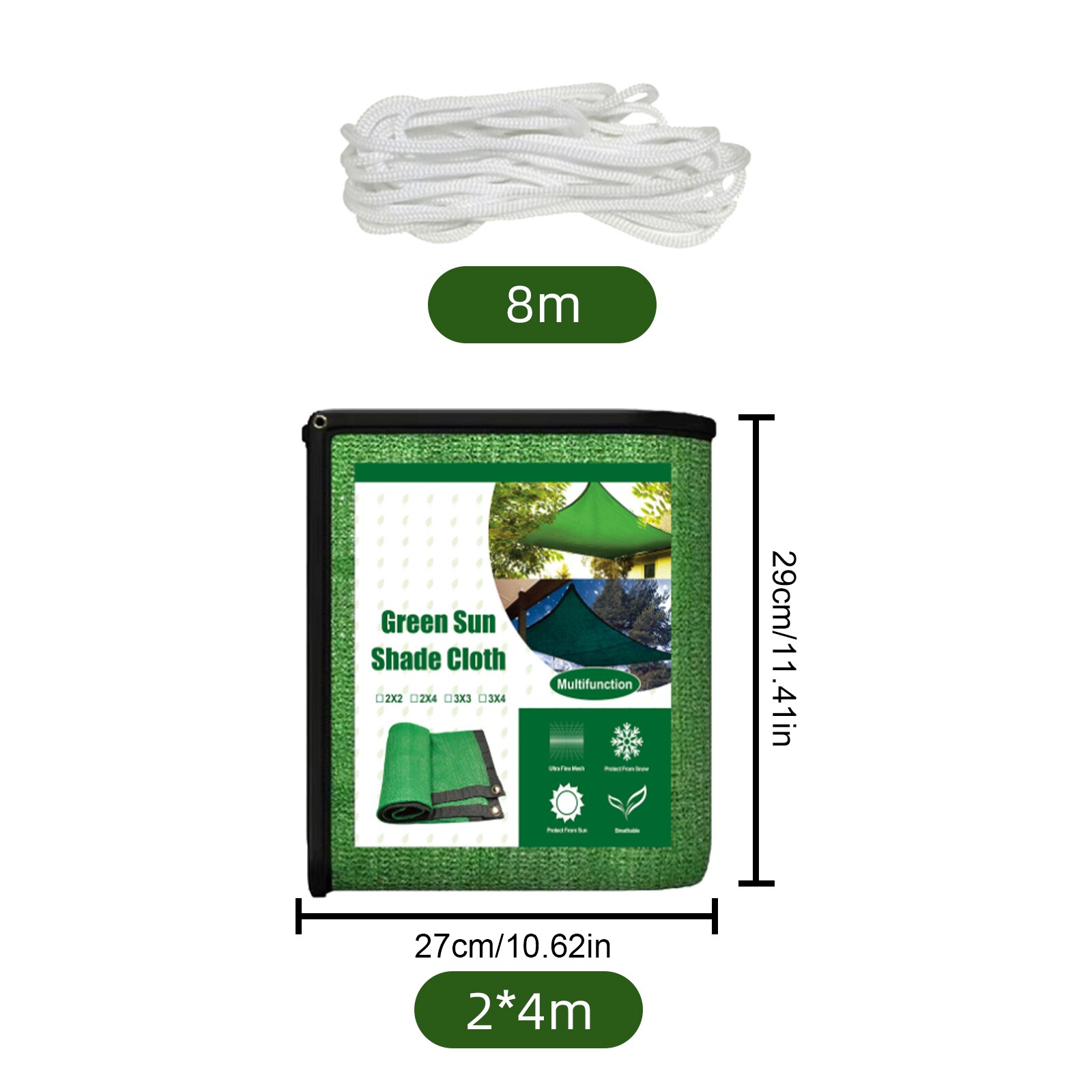 2x3m 3x4m Canopy Awning for Patio Garden Anti-UV Screen Plant Greenhouse Cover Sunblock Shading Cloth Net Sun Shade Sail: Green 2x4m