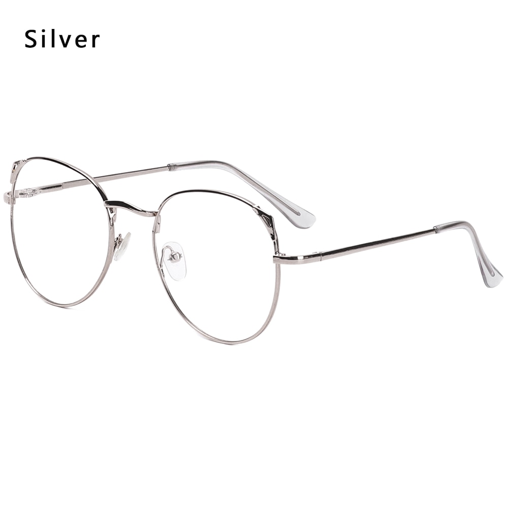 Metalen vintage ronde bril oversized brilmontuur optische oogzorg brillen draagbare brilaccessoires: Stijl 2 zilver