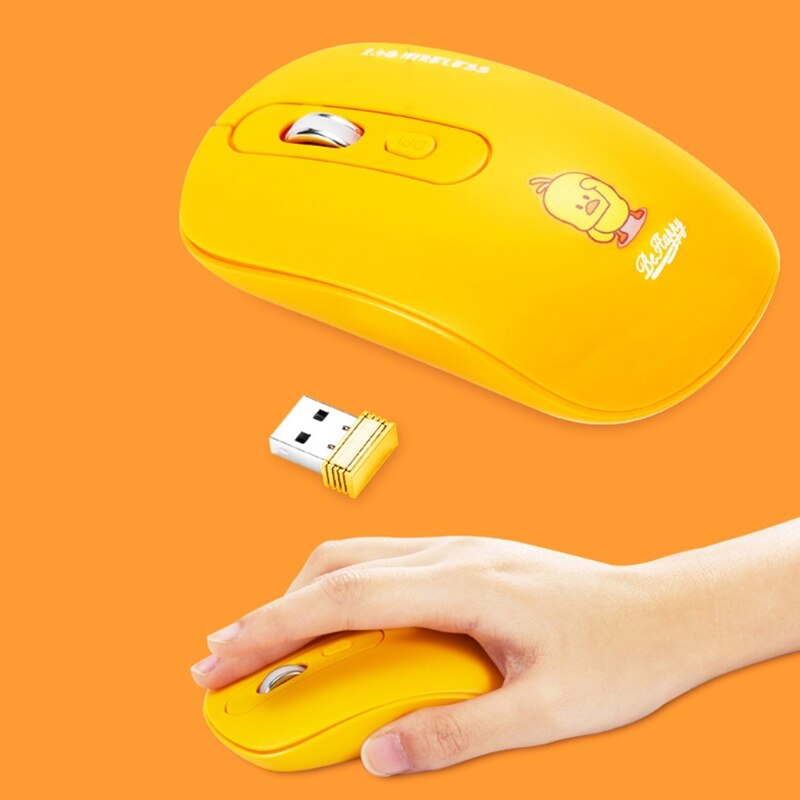 Juego de teclado inalámbrico con dibujos animados para ordenador, teclado redondo Retro, ratón, receptor USB para PC y portátil, 1 Set