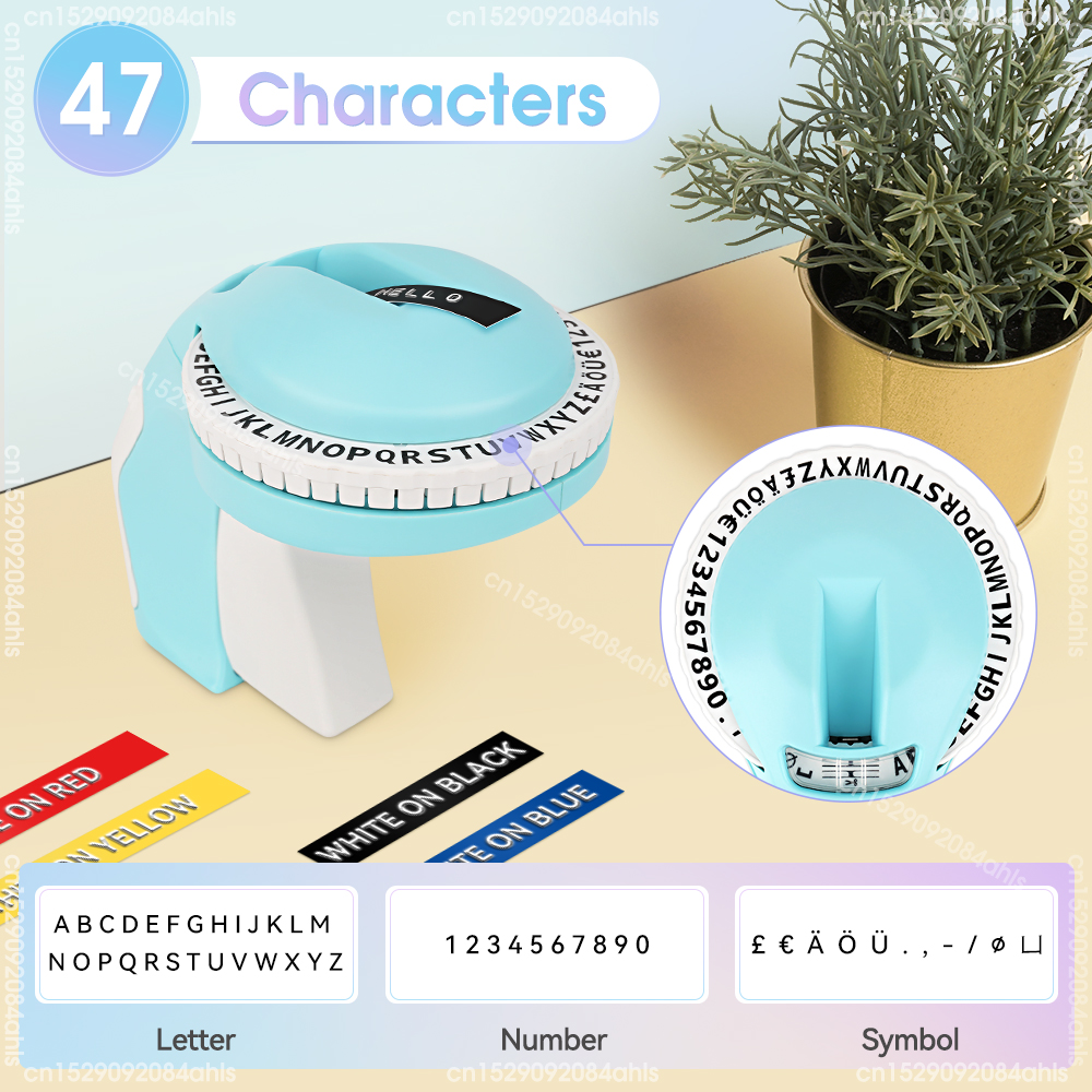 3D Embossing Label Printer B90 Manual Typewriter Handheld 3D Embossing Labeller Similar as Dymo 12965 Label Maker or 5PK Labels