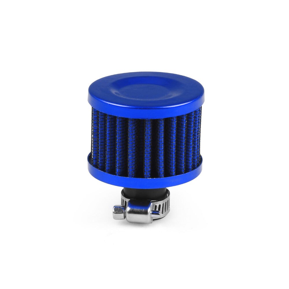 Filtro de aire pequeño Universal de 12MM para motocicleta Turbo, filtro de entrada de aire frío de carreras de alto flujo, accesorios para coche con cabeza de seta: Azul