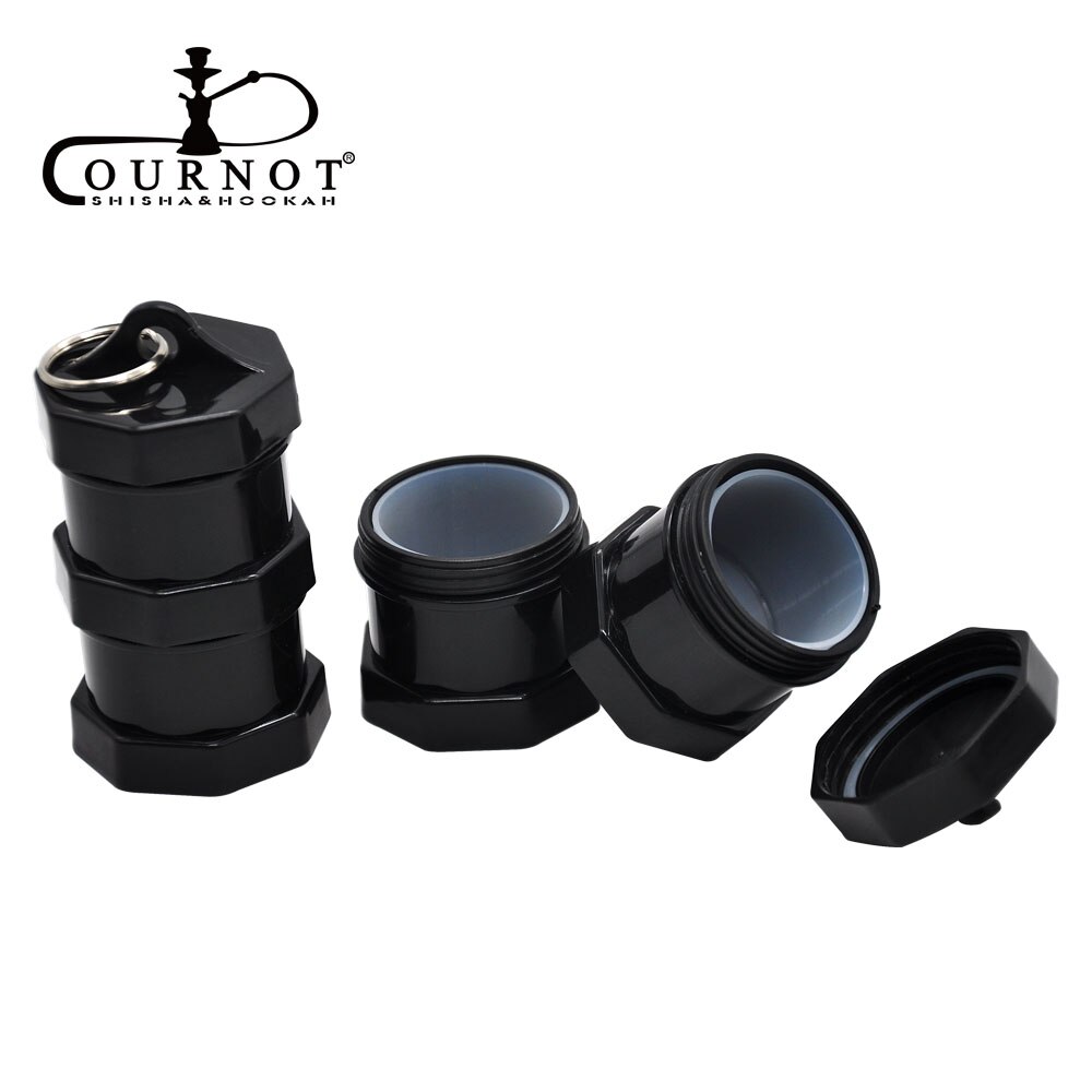 Zwart Plastic Pillendoosje Drug Case Luchtdicht Geur-Proof Stash Pot Met Metalen Ring Kruid Container Storage Case