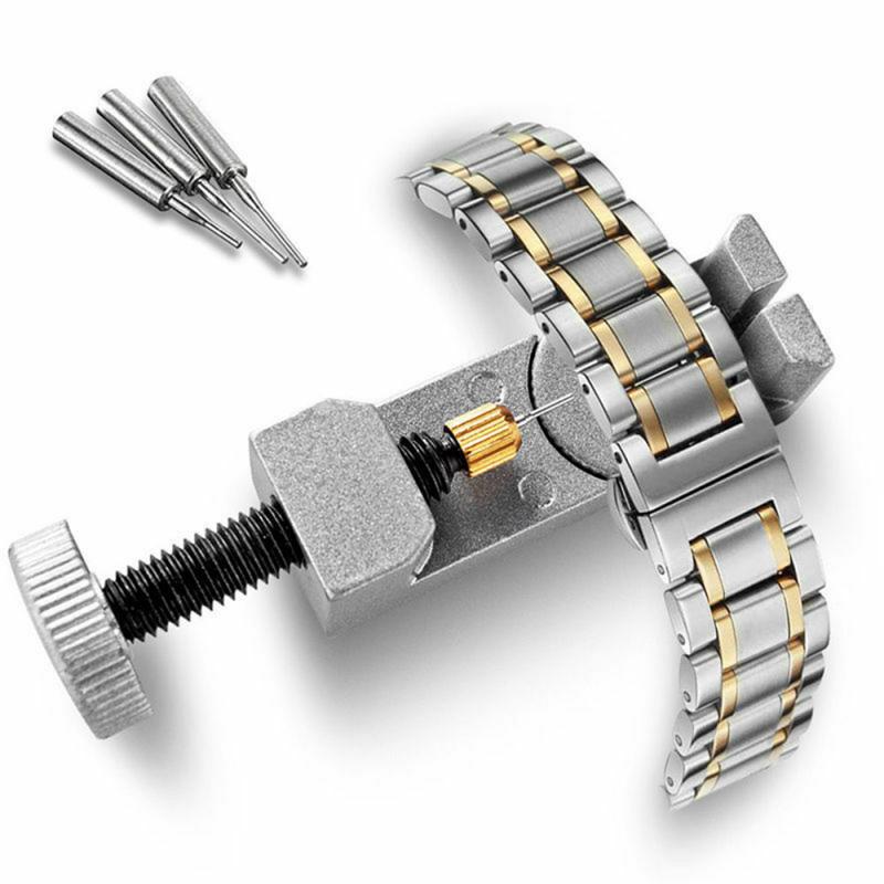 Klokke reparasjonsverktøysett klokkebånd og armbåndsfjerner justerbar med metall 3 pinner for urmaker
