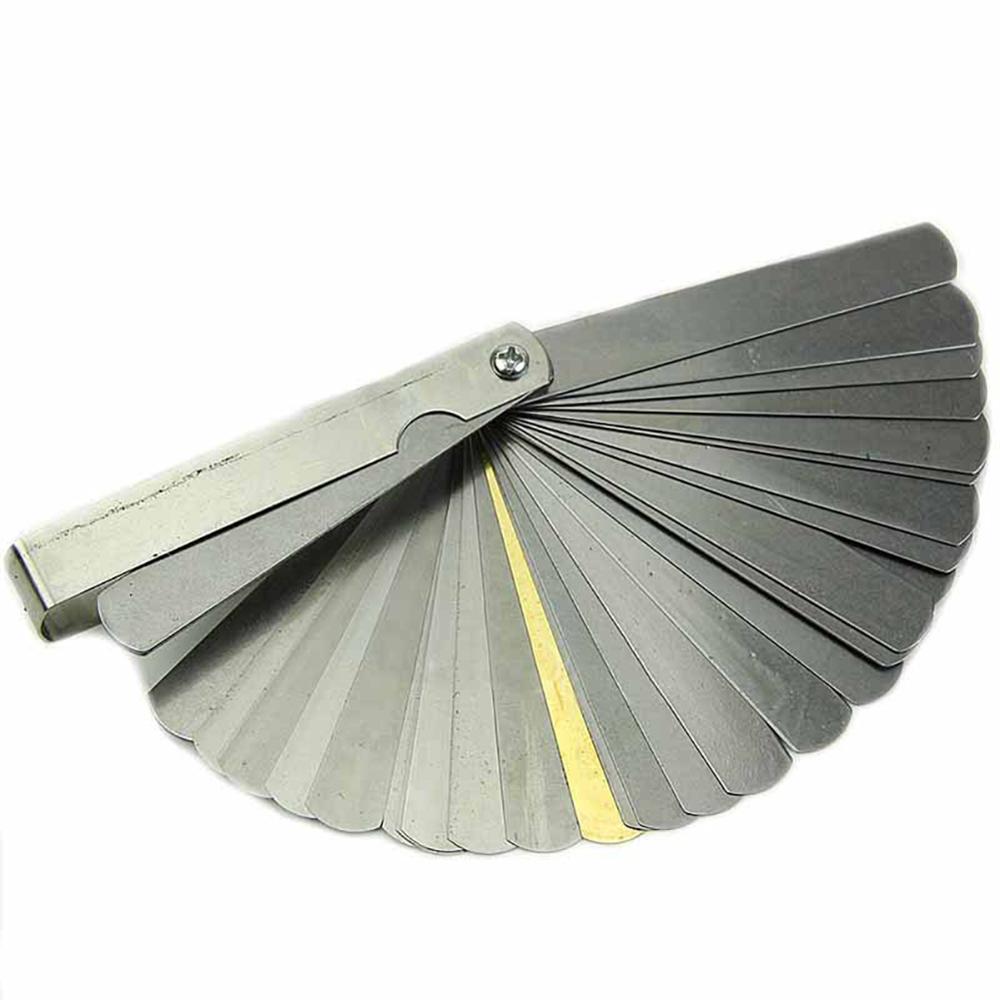 Sonda de calibre 32 Uds., medidor de espesor, relleno de huecos, 0,04-0,88mm, herramienta de medición de lámina de cobre Imperial y métrica plegable de acero inoxidable