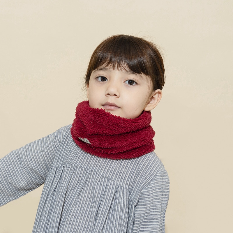Efterår vinter baby tørklæde piger halstørklæde varm til børn drenge lammeuld ensfarvet ring børn løkke tørklæder