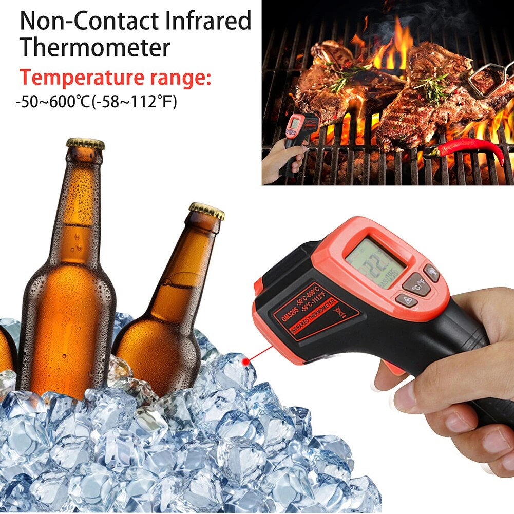 1 pc Infrarot-Thermometer Pistole Küchen öl und warmes Wasser Grill zurück Thermometer Hoch temperatur messung