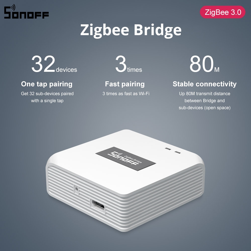 Sonoff zbbridge smart zigbee bridge zigbee 3.0 app trådløs fjernbetjening smart home bridge fungerer med alexa google hjem