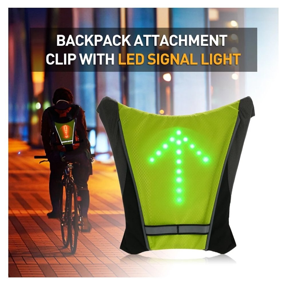 Bicycle Vest 5 LED Signal Safety Light Outdoor Cycling Wireless Remote Control LED Bike Lights Vest for Hiking Riding Climbing