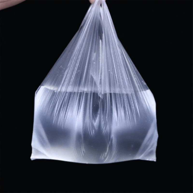 Voedsel Verpakking Supermarkt Plastic Zakken Met Handvat Boodschappentas 15-26 cm/20-30 cm/24 -37cm Draagbare 100Pcs Transparante Zakken