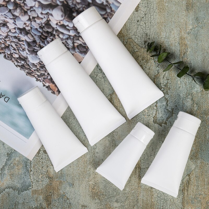 10 pièces 10ml/20ml/30ml/50ml/80ml/100ml blanc souple en plastique PE Tube vide cosmétique crème Lotion shampooing voyage Gel conteneurs