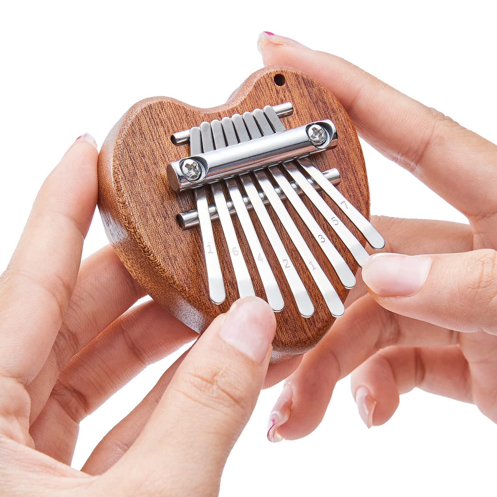Mini Kalimba 8 Key Thumb Piano 1 Pack Water Style Cute Instrument Portable Exquisite Set for Kids: WHITE
