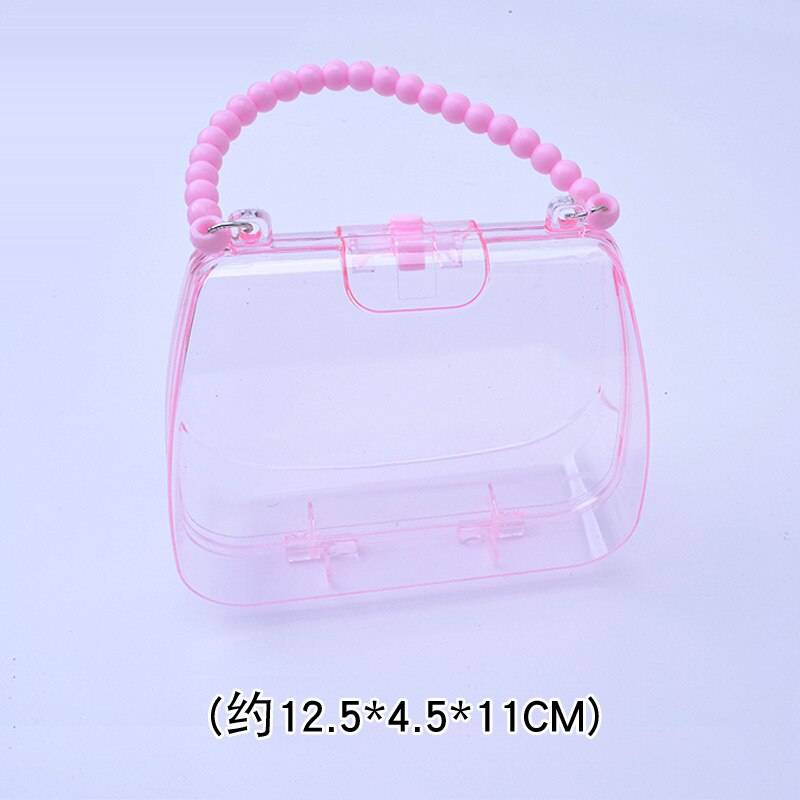 Søde tegneserie kosmetiske taskeæske med klistermærker til babypiger foregiver at spille skønhed fødselsdag kawaii smykker tilbehør: Lille håndtaske