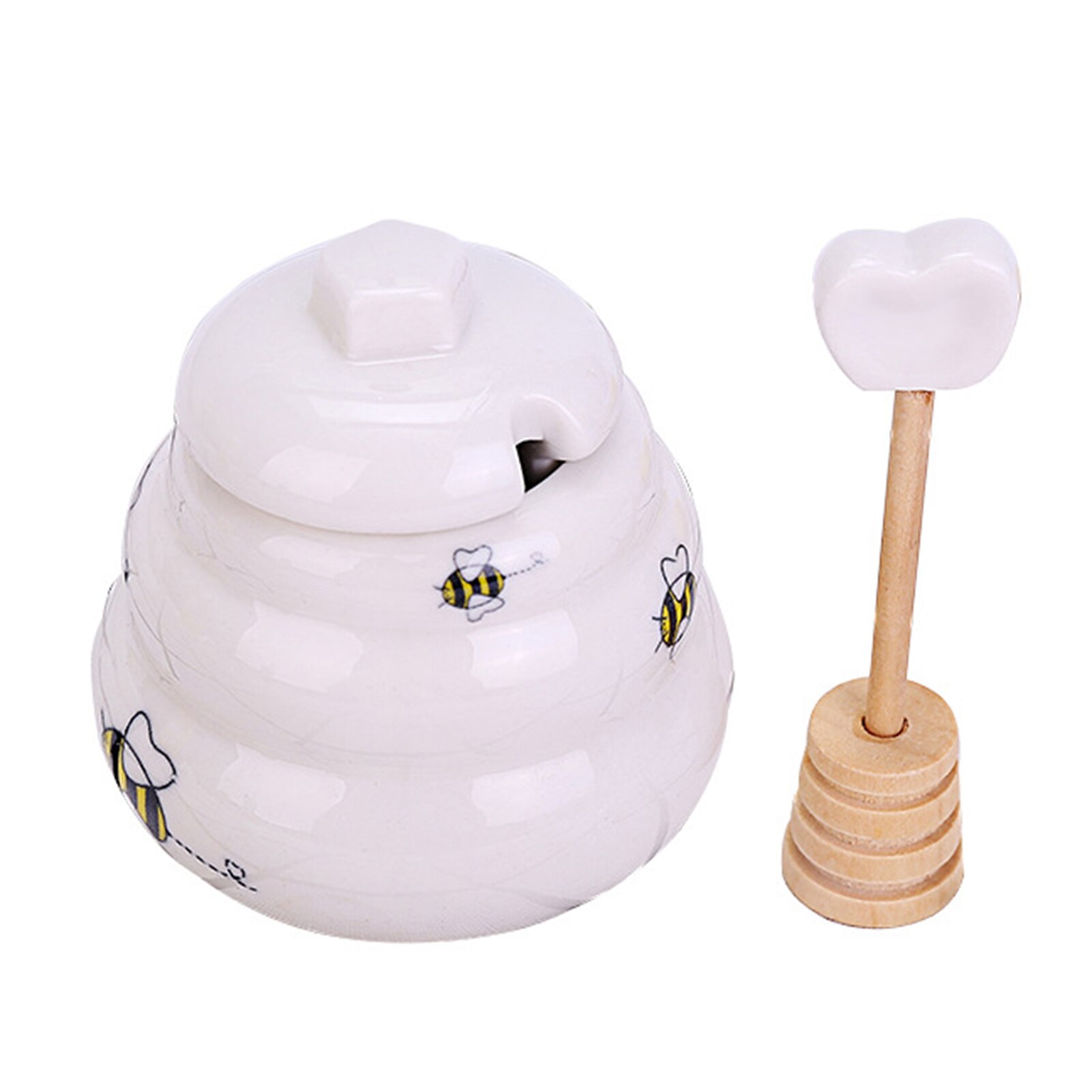 Mini tarro de cerámica para miel, tarro de colmena, suministros para almacenamiento de té y café, accesorios de cocina: Default Title