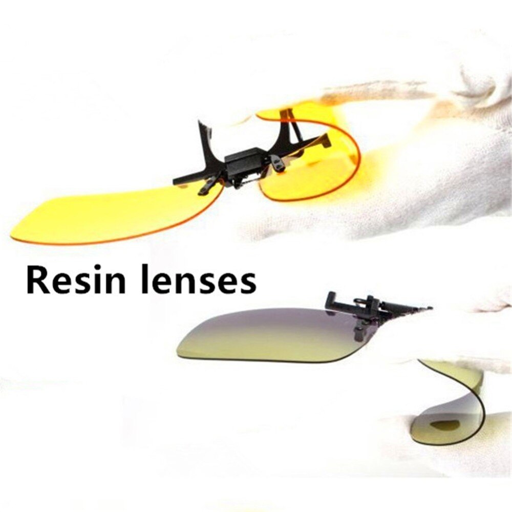 Car Styling Sunglasses Clip Driving Day Night Vision Clip on Sunglasses Polarized Resin Lens for Myopia Glasses Driving Goggles