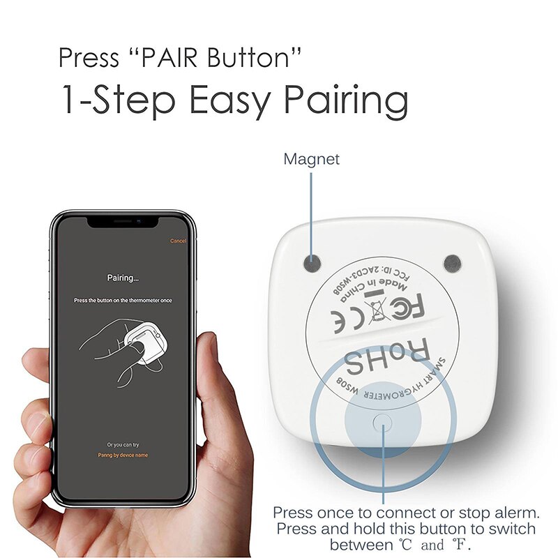 Wireless Thermometer And Hygrometer Bluetooth Connection Temperature And Humidity Sensor Home Smart Thermometer And Hygrometer