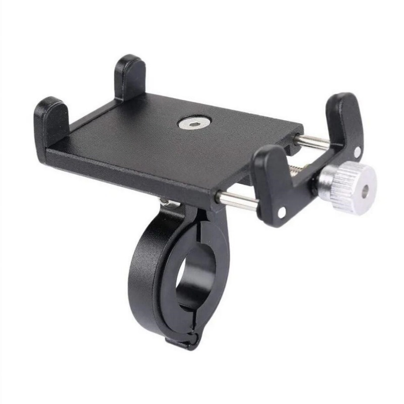 Suporte de telefone para bicicleta, montagem confiável, universal, mtb, celular, gps, metal, suporte para motocicleta, bicicleta de estrada, moto m365, guidão: Preto