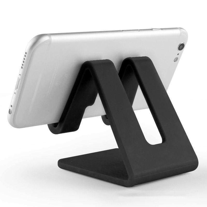 Desk Cell Phone Holder Triangle Mobile Tablet Stand Universal Black Plastic Desktop Support Telephone for xiaomi iphone ipad: Black