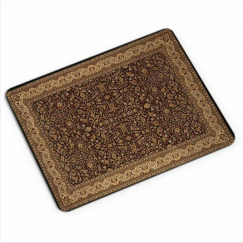 Persian Carpet Computer Laptop Mouse Pads Mysterious Decorative Desk Mats Washable Non-Slip Rubber Base with Precision Lock Edge: XXL / Red