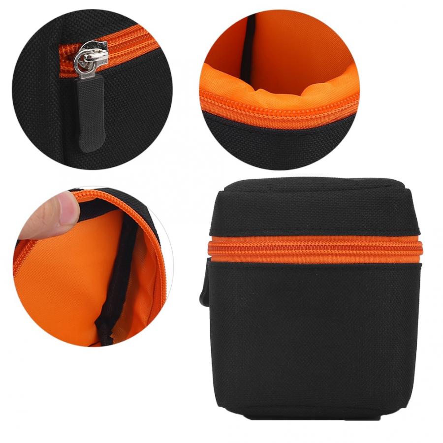 Camera Lens Bag Padded Thick Camera Lens Bag Shockproof Protective Pouch Case DSLR Camera Lens 9.2x10.5 cm