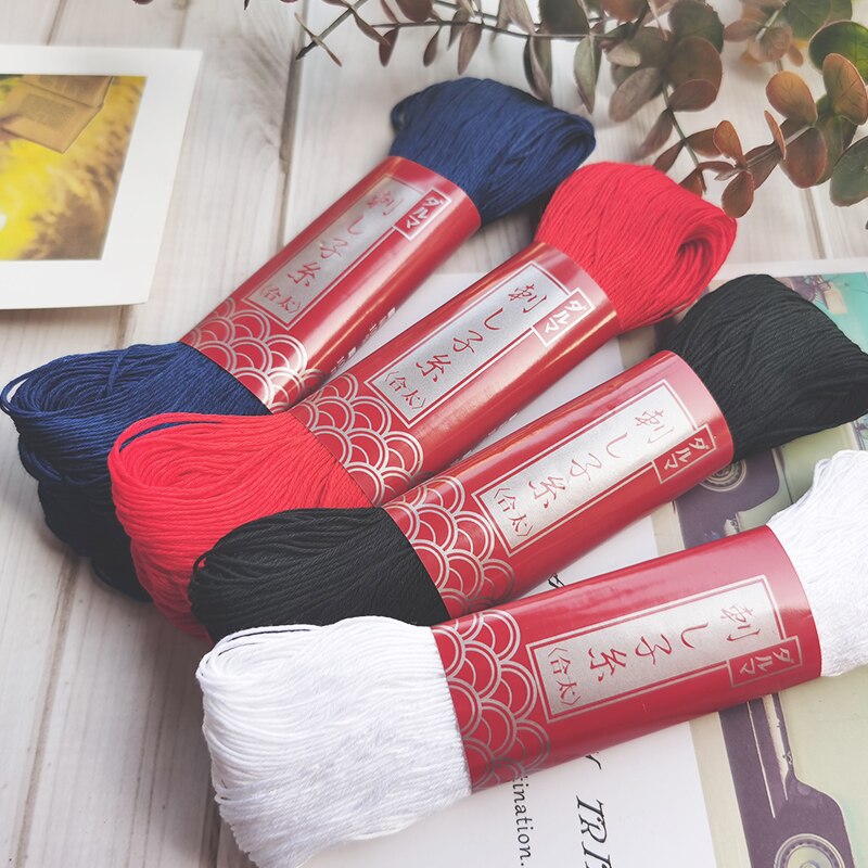 5 strengen Sashiko draad essentiële kleurset - dunne Hoso