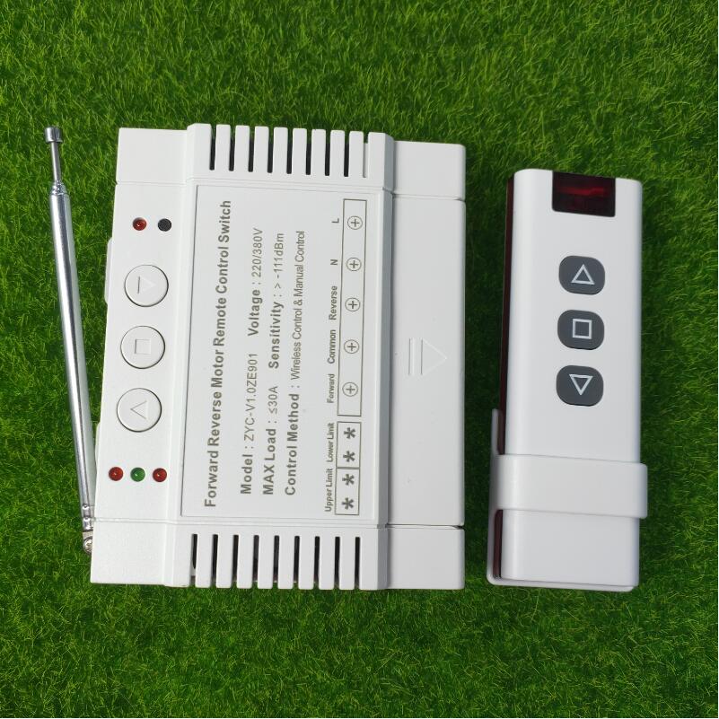 3000W AC220 V 380V 2 CH 40A relay RF Wireless Remote Control for garage door/motor/projection screen/blinds limit