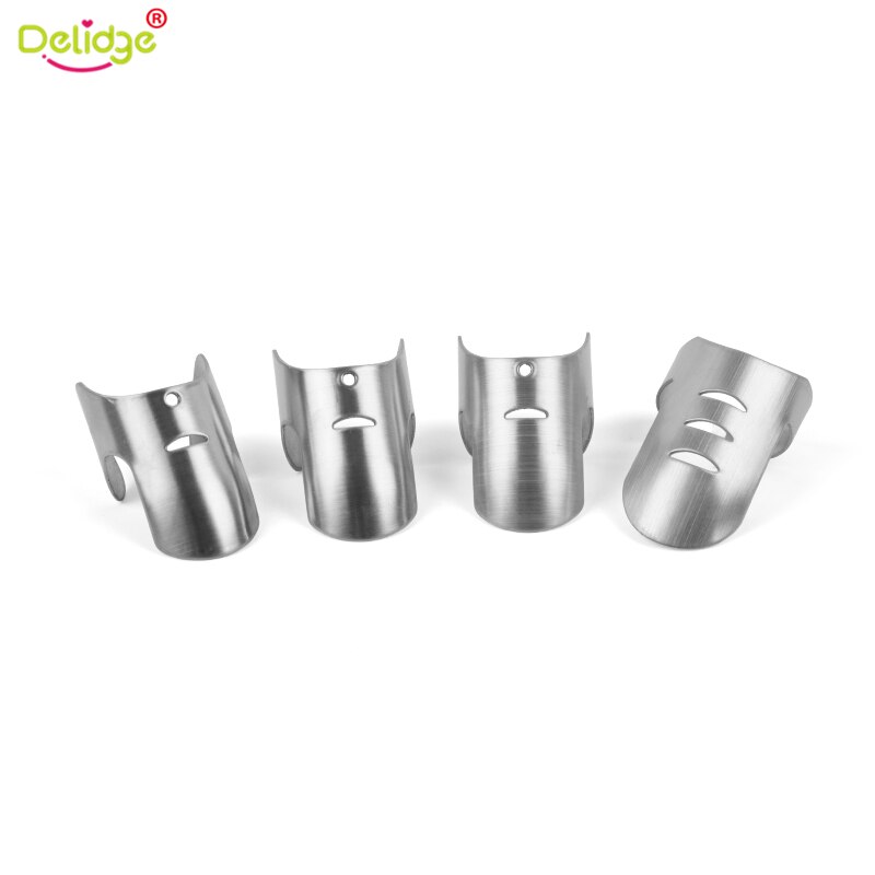 Delidge 4 stks/set Vinger Protector Rvs Verstelbare Hand Guard Gehakte Slice Veilig Koken Tool Vinger Bescherming Tool