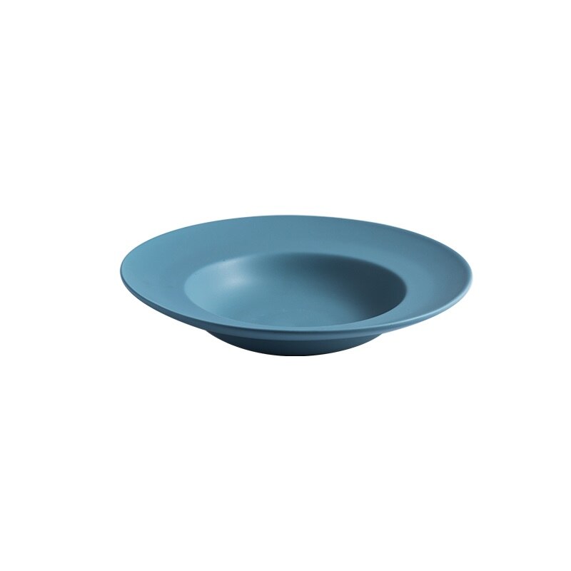 CHANSHOVA couleur unie mat fait à la main bol en céramique bol à nouilles assiettes à salade en porcelaine assiette à soupe ustensiles de cuisine G207: Bleu