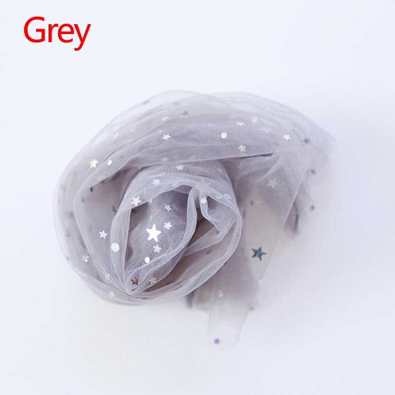 Chaussettes d'été en tulle à maille fine couleur bonbon, chaussettes en résille transparentes en maille élastique brillante étoiles lune: Gris
