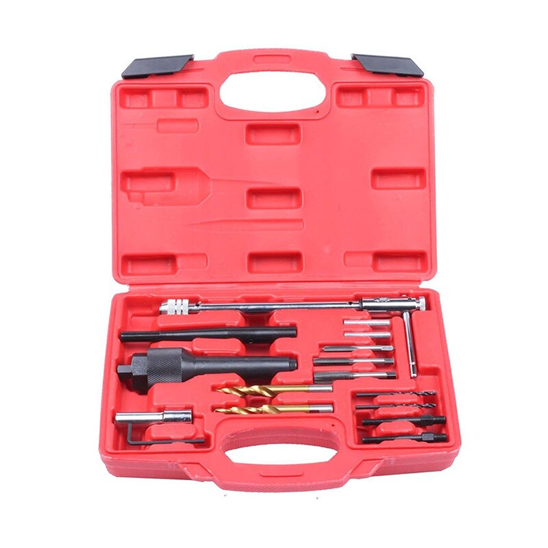 16pcs Damaged Glow Plug Removal Remover Thread Repair Car Garage Tool Kit Set 8mm 10mm