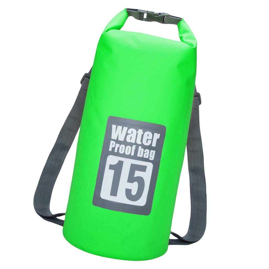 PVC Waterproof Dry Bag Sack Kayaking Rafting Camping Fishing Dry Backpack Green 5L/10L/15L/20L/30L Boating Waterproof Bags