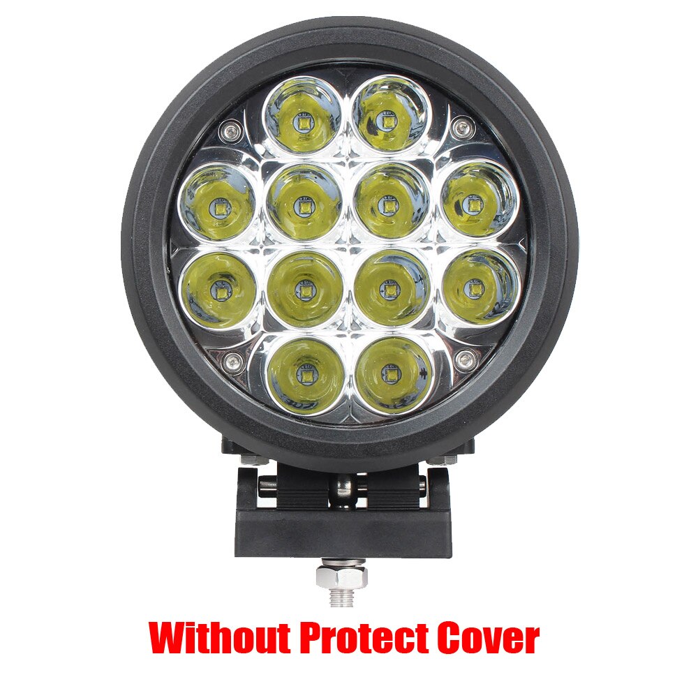 6 inch led lights Driving 60W Round Led OffRoad Lights 12V Spotlights HeadLight 4x4 Truck+ Protect Cover 12Leds x1pc: No Cover