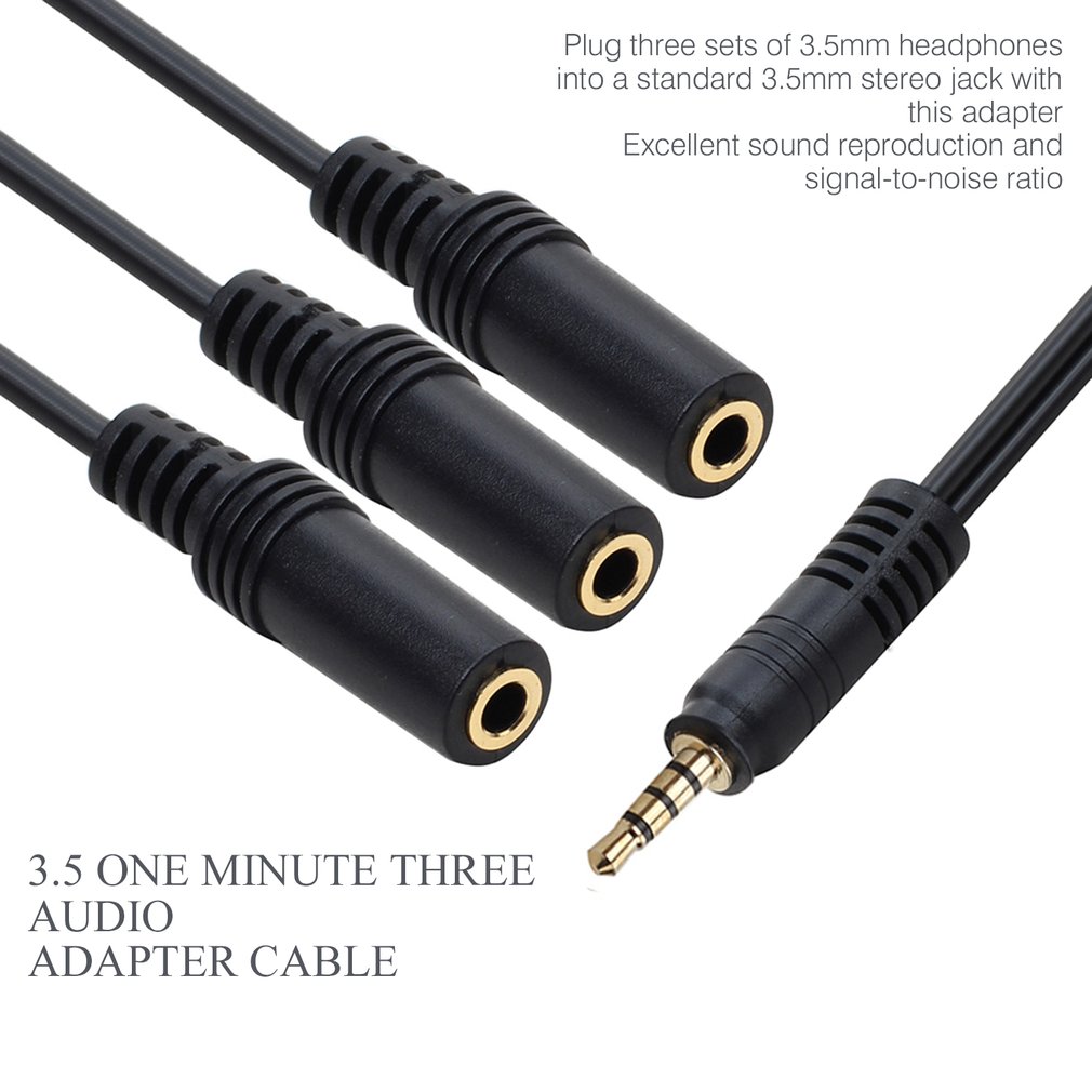 3.5Mm 1 Tot 3 Splitter Kabel 30Cm 1/8 Inch Male Naar 3 Stereo Vrouwelijke Jack Socket Hoofdtelefoon Splitter audio Kabel