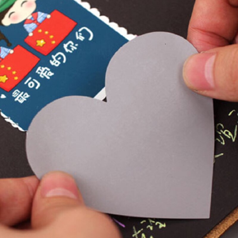 50pcs/lot Kawaii Golden Red Heart Dialog Scratch coating Sticker DIY Multifunction scraping sticker Decoration label
