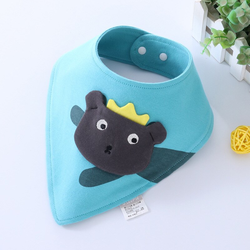 1/3 stuks baby katoenen bandana slabbetjes jongen meisje babador voedingsschort baby boerdoeken cartoon speeksel handdoek winter sjaal babyspullen: Blauw