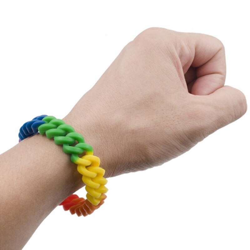 Moda quente silicone arco-íris orgulho pulseira de borracha pulseira para mulheres masculino mutilayered gay lésbica pulseira de jóias presente