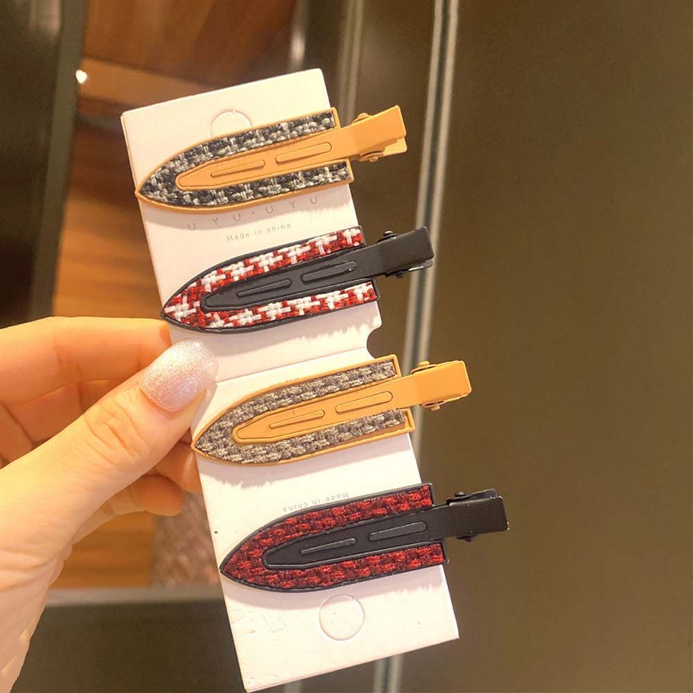 Pinces à cheveux sans plis, Barrettes tricotées, motif pied-de-poule, sans , Clip à boucles, maquillage, Clip à frange