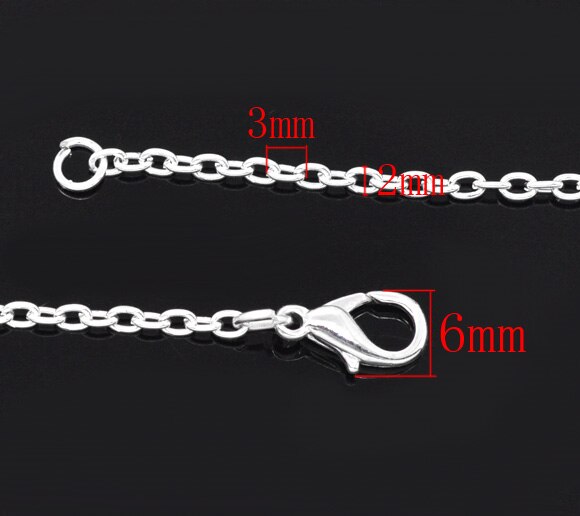 DoreenBeads 12 Silver color Lobster Clasp Cable Link Chain Necklaces 18" B12716 (B12716), yiwu