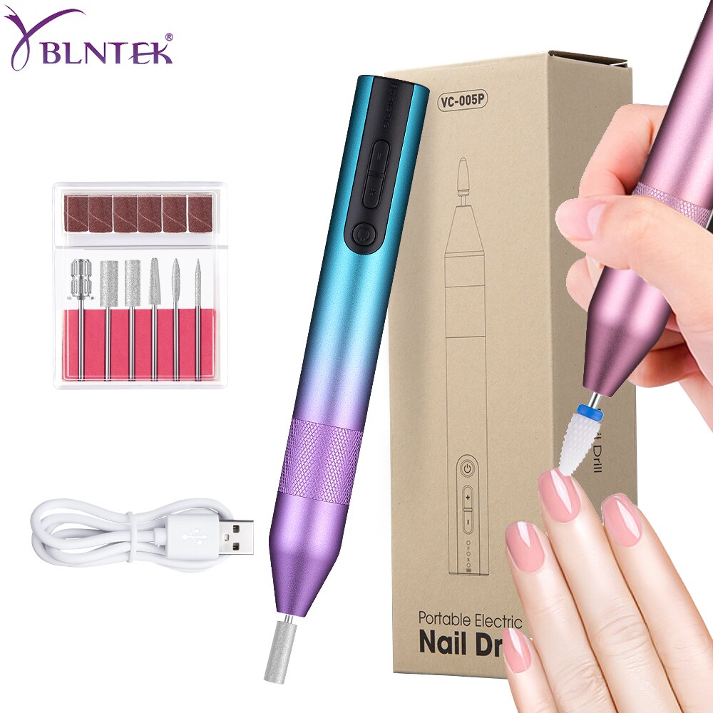 YBLNTEK – perceuse à ongles électrique professionnelle, 20000 RPM, Machine de manucure, charge USB, lime à ongles, polissage, outils de pédicure