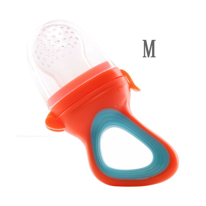 1Pcs Baby Fopspeen Nibbler Baby Fopspenen Feeder Kids Fruit Feeder Veiligheid Babyuitsteeksel Kits Voor Baby Knabbelen Fles Accessoires: orange M