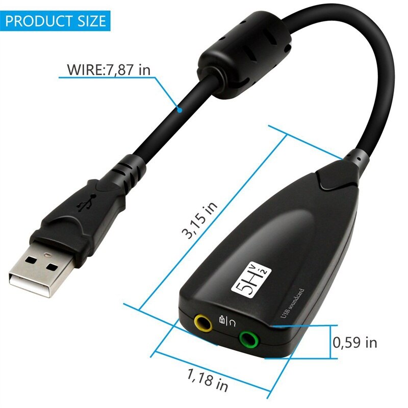 Externe 7.1 stéréo Antiinterférence rallonge USB Grandado