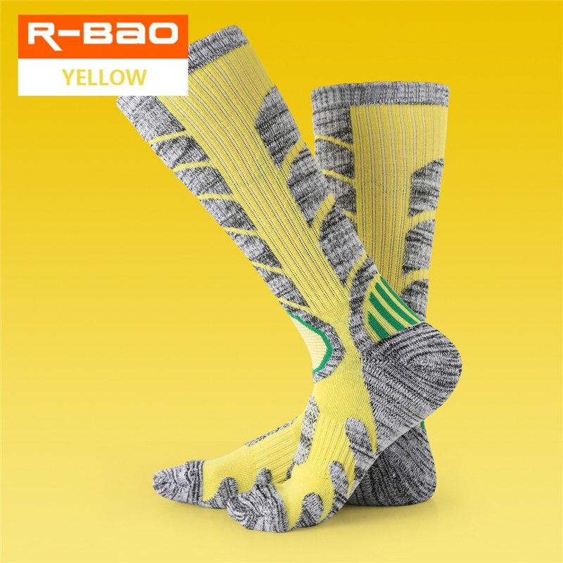 RB3301 Outdoor Skiing/Hiking Socks Terry Sole Thicken Keep Warm Breathable Wear-Resisting Sports Socks: Yellow / M