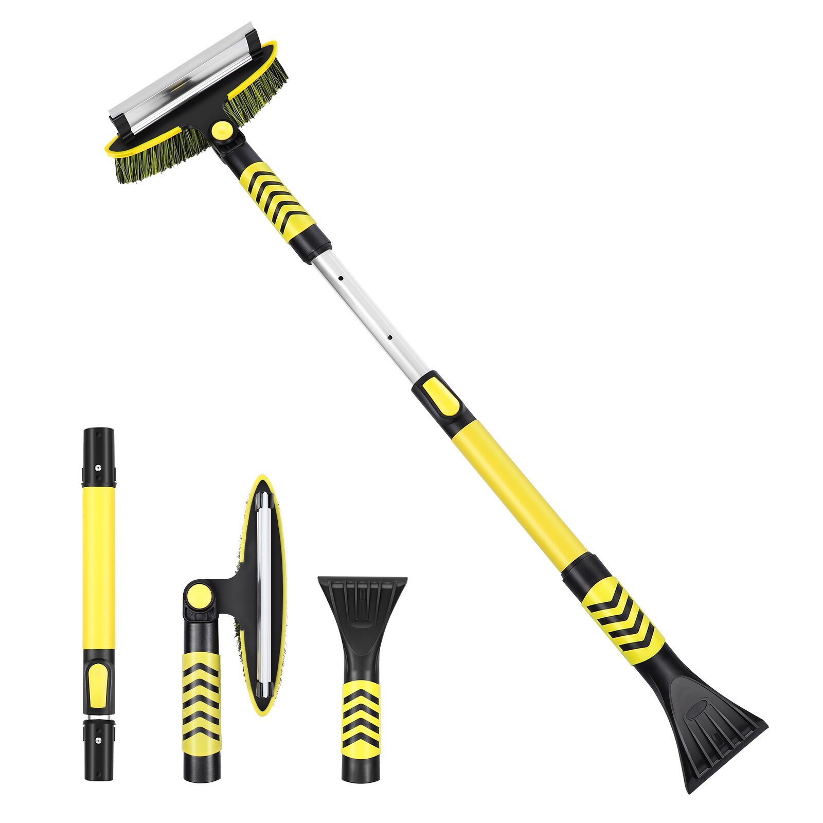 Clispeed Extendable Car Snow Removal Broom House Roof Snow Brush Detachable Car Snow Brush Ice Removing Shovel: Default Title